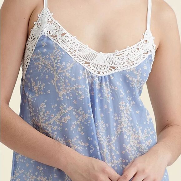 Papinelle NWT Cotton Silk Cheri Blossom Lace Front Maxi Nightgown XL - Picture 3 of 14